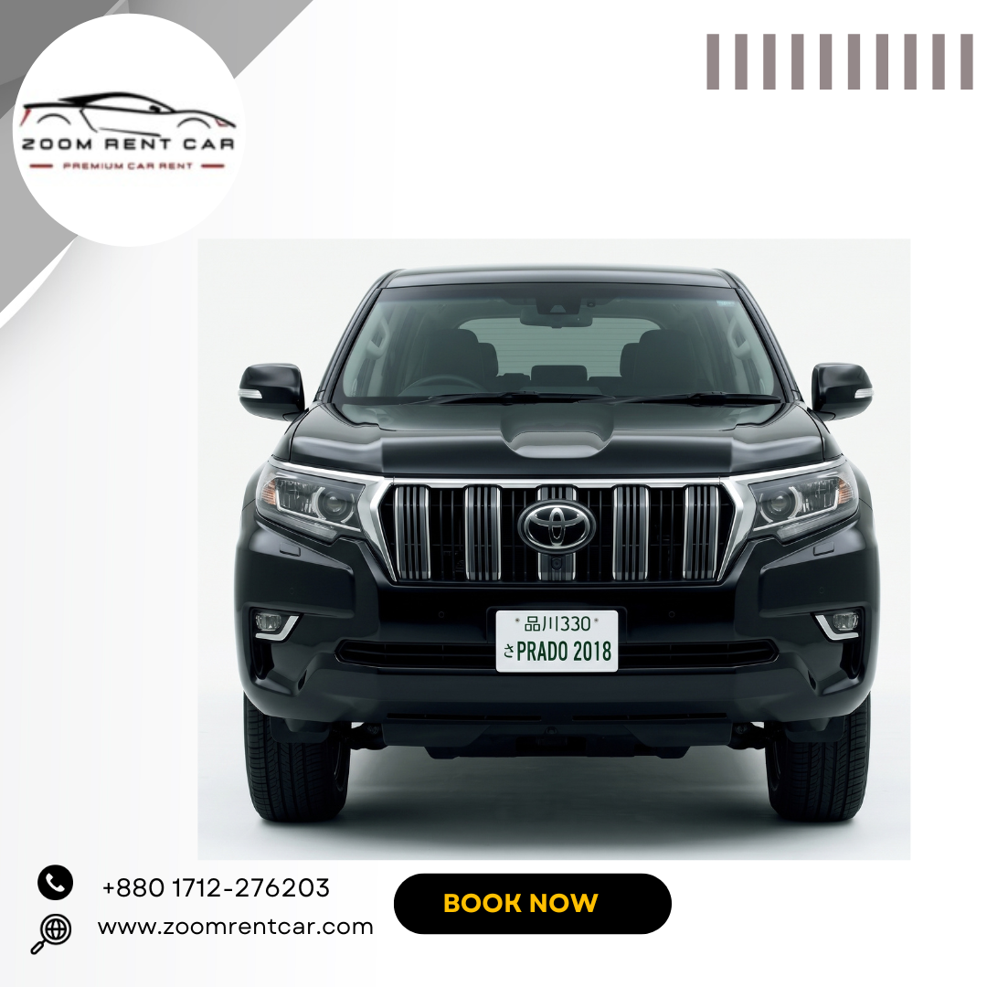 Prado 2018 Black Rental Car Service in Chittagong Bangladesh